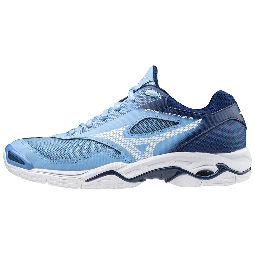 Womens Mizuno Wave Phantom 2 Badminton Shoes Blue/White Philippines (VXMGOU895)